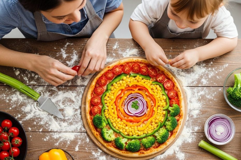 Cocinar en familia: por qué la pizza arcoíris es el truco definitivo para que los niños coman verduras