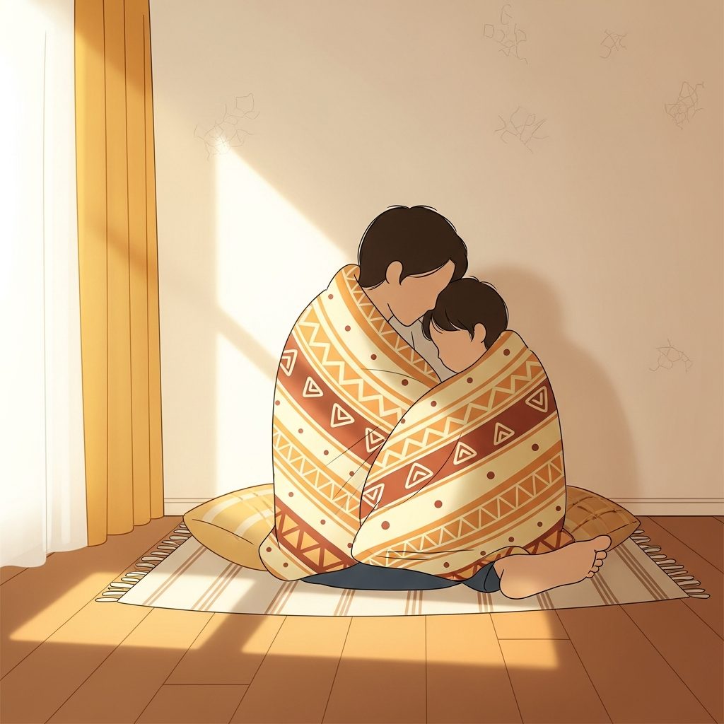 Niño triste y callado frente a su padre, mostrando el distanciamiento que causa la educación autoritaria en niños
